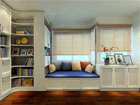 蓝紫色韩式田园书房榻榻米